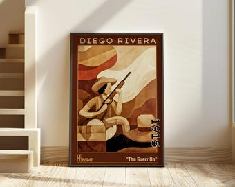 ゲリラ 1915 – ディエゴ・リベラにインスパイアされたキュビズムの版画