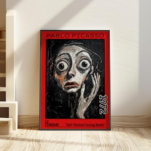 Autoritratto di fronte alla morte 1972 – Stampa/manifesto di Pablo Picasso – Cubismo tardo, ritratto espressionista, audace arte astratta, le cubisme
