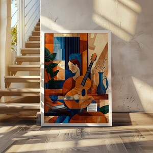 Louis Marcoussis inspired art poster - abstract cubism print - modern cubism print - geometric modern poster - contemporary cubist artwork