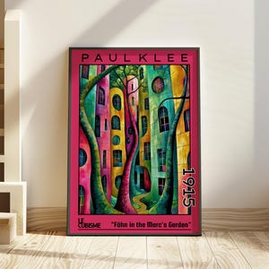 Föhn in the Marc&#39;s Garden 1915 - Paul Klee print / poster - abstract architecture, German cubism artwork, Bauhaus-inspired deco, art nouveau