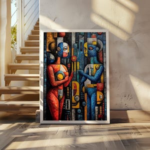 Fernand Leger Style Art Poster - Cubist Art Print - Cubism Inspired - Geometric Artwork, Modern Art Poster - Abstract Art Decor - Geometric