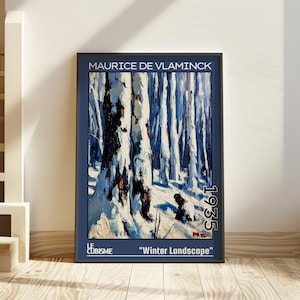 Paesaggio invernale 1935 - Stampa/poster di Maurice de Vlaminck - Arte invernale vintage, pittura paesaggistica francese, arredamento modernista cubista, arte murale