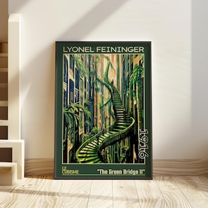 The Green Bridge II 1916 – Lyonel Feininger print / poster – cubist bridge art, german expressionism angular modernist wall decor le cubisme