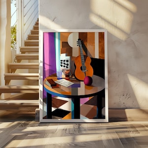 Louis Marcoussis inspired art poster - abstract cubism print - modern cubism print - geometric modern poster - contemporary cubist artwork