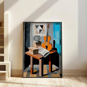 Louis Marcoussis inspired art poster - abstract cubism print - modern cubism print - geometric modern poster - contemporary cubist artwork