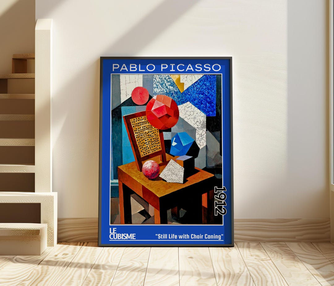 Natureza morta com cadeira de palha 1912 – Pablo Picasso Impressão