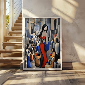 Fernand Leger Style Art Poster - Cubist Art Print - Cubism Inspired - Geometric Artwork, Modern Art Poster - Abstract Art Decor - Geometric