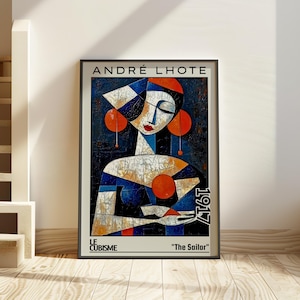 The Sailor 1917 – André Lhote print / poster – Cubist nautical portrait, French modern artwork, geometric sailor figure, coastal avant-garde