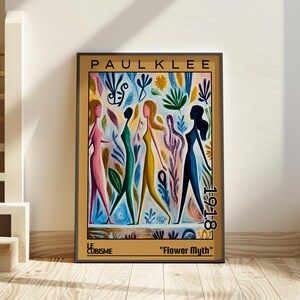 Mito de las flores 1918 - Impresión/póster de Paul Klee - Arte mural floral moderno, abstracto cubista colorido, decoración estilo Bauhaus, arte vegetal de vanguardia