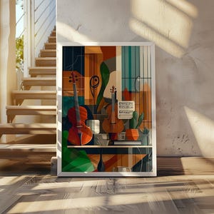 Louis Marcoussis inspired art poster - abstract cubism print - modern cubism print - geometric modern poster - contemporary cubist artwork