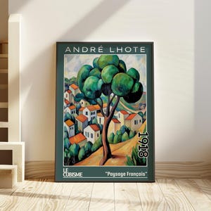 Paysage Français 1918 – Stampa/poster di André Lhote – Paesaggio cubista francese, scena geometrica del villaggio, arte murale architettonica modernista degli anni '10