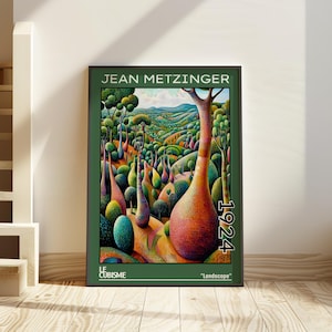 Landscape 1924 – Jean Metzinger print / poster – cubist landscape, le cubisme, 1920s french art, geometric wall decor, mid modern abstract