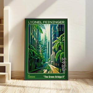 The Green Bridge II 1916 – Lyonel Feininger print / poster – cubist bridge art, german expressionism angular modernist wall decor le cubisme