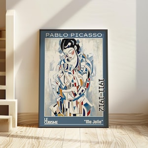 Ma Jolie 1911–1912 – Pablo Picasso Cubismo analitico Poster / stampa musicale monocromatica astratta – Le Cubisme decorazione murale d'arte moderna, frammentata