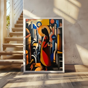 Fernand Leger Style Art Poster - Cubist Art Print - Cubism Inspired - Geometric Artwork, Modern Art Poster - Abstract Art Decor - Geometric