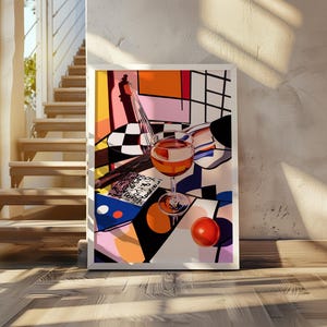 Louis Marcoussis inspired art poster - abstract cubism print - modern cubism print - geometric modern poster - contemporary cubist artwork