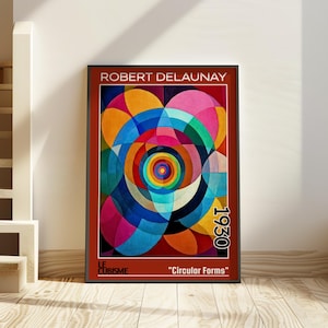 Forme circolari 1930 - Stampa/manifesto di Robert Delaunay - Orfismo, cerchi astratti, decorazioni geometriche moderne, arte vibrante, avanguardia francese