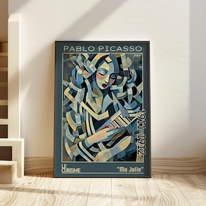 Ma Jolie 1911–1912 – Pablo Picasso Cubismo analitico Poster / stampa musicale monocromatica astratta – Le Cubisme decorazione murale d'arte moderna, frammentata