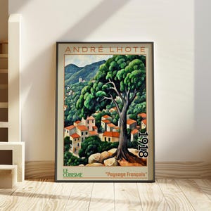 Paysage Français 1918 – Stampa/poster di André Lhote – Paesaggio cubista francese, scena geometrica del villaggio, arte murale architettonica modernista degli anni '10