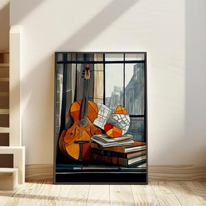 Louis Marcoussis inspired art poster - abstract cubism print - modern cubism print - geometric modern poster - contemporary cubist artwork