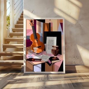 Louis Marcoussis inspired art poster - abstract cubism print - modern cubism print - geometric modern poster - contemporary cubist artwork