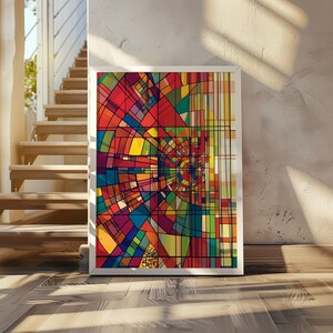 Paul Klee Inspired Classic Cubist Still Life Art Poster - geometric abstract wall decor - modern art print - cubism poster - Vibrant cubist