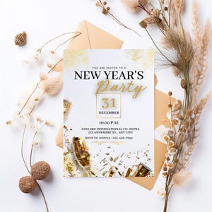 Elegant New Year&#39;s Party Invitation: Festive Celebration Invite