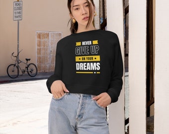 Felpa corta in pile, pullover da donna ispiratore