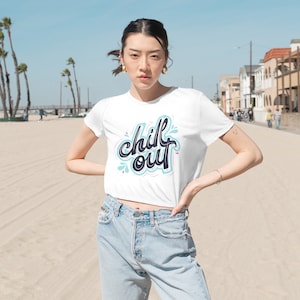 Women's Flowy Cropped Tee, Loose Fit Crop Top, Short Sleeve Shirt, Casual Summer Tee, Trendy Women's Top, Cropped T-shirt, Boho Style Tee