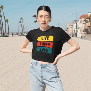 Women's Flowy Cropped Tee, Loose Fit Crop Top, Short Sleeve Shirt, Casual Summer Tee, Trendy Women's Top, Cropped T-shirt, Boho Style Tee