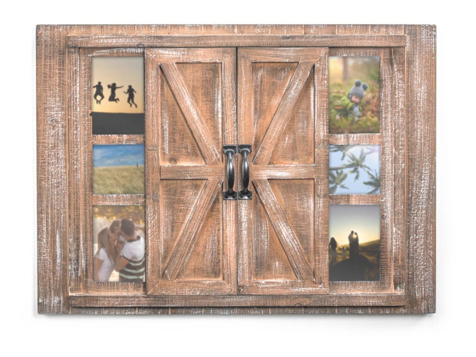 Art Decor Rustic Wood Sliding Barn Door Picture Frame and Etsy