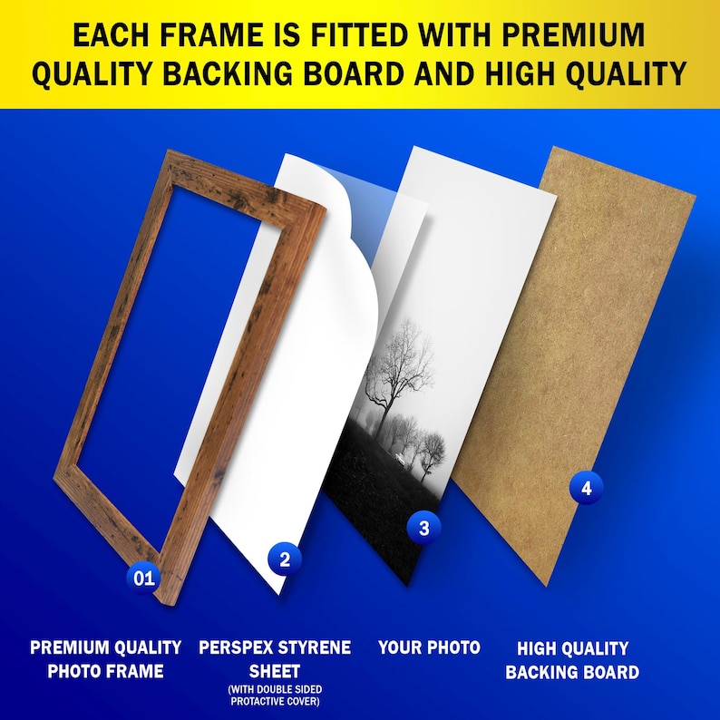 Picture Frame Photo Frame Poster Frame Home Décor Black White Oak
