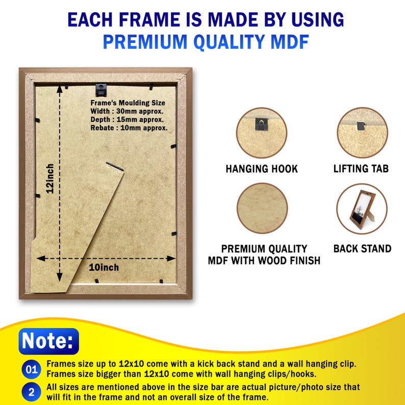 A1 A2 A3 A4 Picture Frame Rustic Walnut Photo Frames Maxi Etsy UK