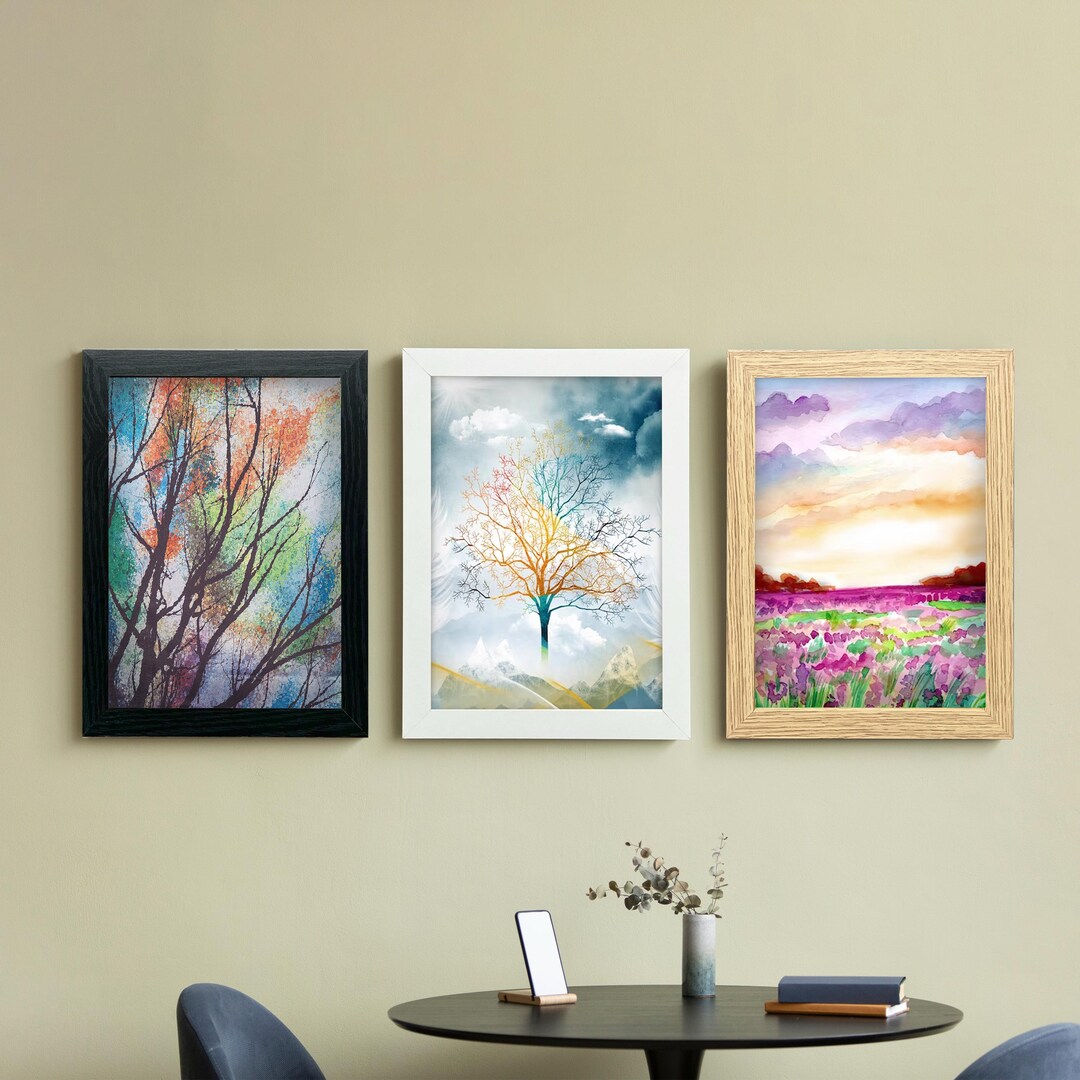 Picture Frame Photo Frame Poster Frame Home Décor Black White Oak