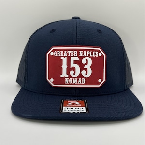 Custom 3-Line Genuine Leather Hat Patch – Personalized Top, Middle, and Bottom Text