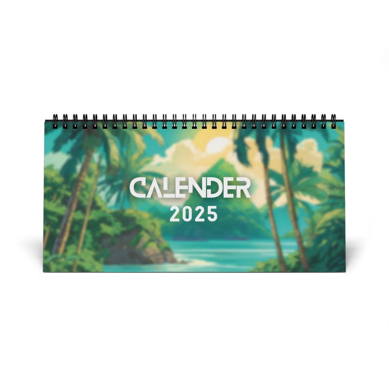 Anime Tropical Calendar, Desk Calendar for Anime Fans, Tropical Vibes