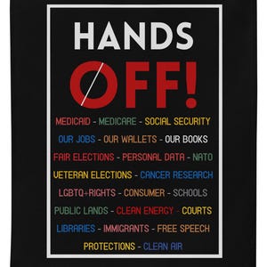 Hands Off-Protest-Gartenfahne - widerstehen Hass, Rassismus und Faschismus Hofbanner