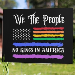 No Kings in America Flag, Resist Fascism Yard Sign, Anti Trump Political Statement, Social Justice, Activist, Hate Has No Home Here, Protest