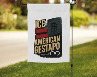 Abolish ICE Garden Flag: Political Protest Yard Sign