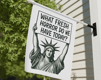 Spooky Halloween Garden Flag: What Fresh Horror - Double-Sided Horror Decor