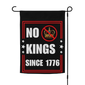 No Kings in America Garden Flag Anti-Authoritarian Political Banner, Pro-Democracy Yard Decor, Resist Tyranny Flag