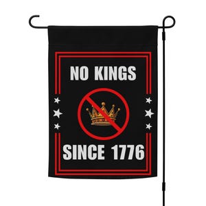 No Kings in America Garden Flag Anti-Authoritarian Political Banner, Pro-Democracy Yard Decor, Resist Tyranny Flag