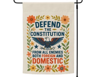 Bandera de jardín "Defensa de la Constitución": decoración de jardín con un mensaje patriótico y activista político