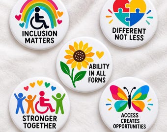 Disability Awareness Pin Buttons, Autism AAC Deaf Pride Epilepsy Sensory Sensitive Hard of Hearing Support Badge Gift, Custom awareness pin