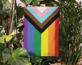 Progress Pride Garden Flag: LGBTQ+ Inclusion, All Are Welcome
