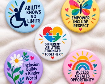Accessibility Awareness Badge, Different Abilities Pin, Empowerment Button, Inclusive Community Gift, Disability Advocate Pin