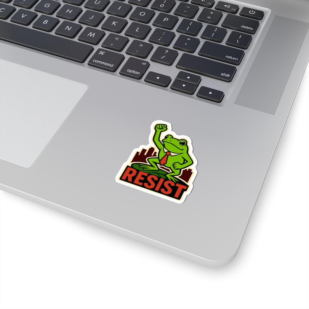 Cute Soft Political Resist Frog, Waterproof Viynl Sticker