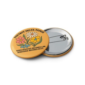 Foxtrot Delta Tango Pin Button Set, FDT Anti Trump Badge Pack, Military Code Protest Pins, Political Sticker Digital Download