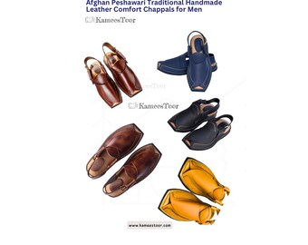 Afghaanse peshawari kochi-leer handgemaakte saplay/ chappal voor heren - KameesToor
