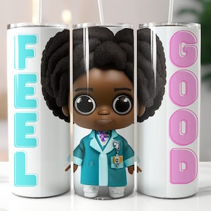 Little Doctor Girl Tumbler Wrap: 20oz Skinny Tumbler Sublimation (PNG)